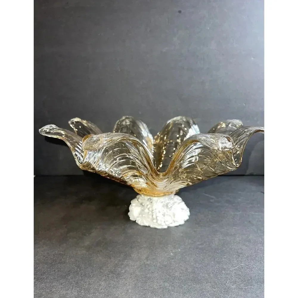 Antica cristalleria By Savarese Murano Lustre Champagne Glass Footed Bowl Italy - Picture 12 of 14